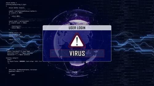 Videohive - Virus Text and User Login Interface, Loop - 47609993 - 47609993