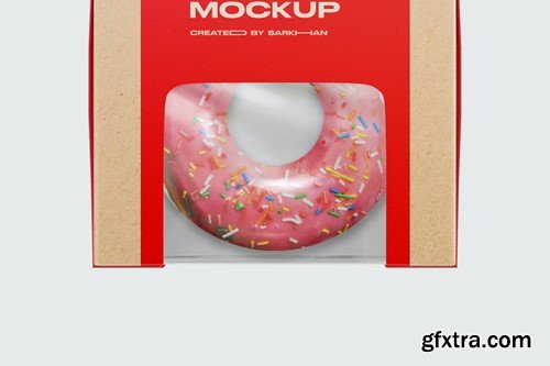 Kraft Box with Donut Mockup WGWVKX9