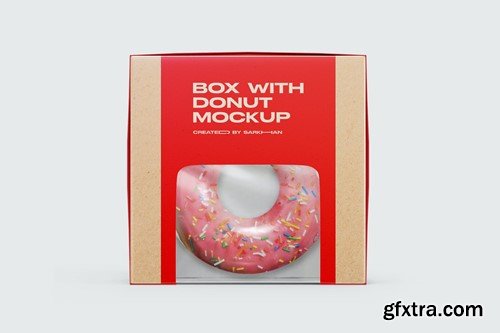 Kraft Box with Donut Mockup WGWVKX9