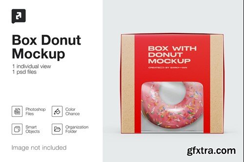 Kraft Box with Donut Mockup WGWVKX9