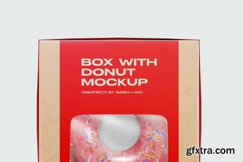 Kraft Box with Donut Mockup WGWVKX9