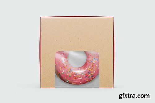 Kraft Box with Donut Mockup WGWVKX9