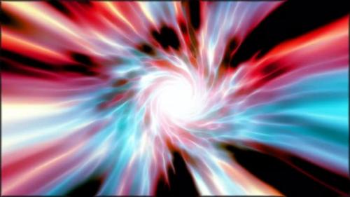 Videohive - Multicolored hypertunnel spinning speed space tunnel made of twisted swirling energy magic glowing - 47610028 - 47610028