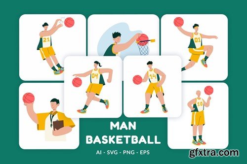 Man Basketball Vector Illustration v.3 7KX63RE