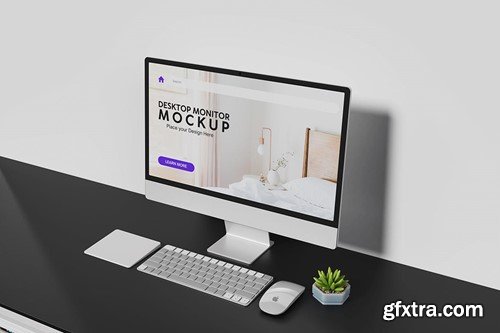 Desktop Monitor Mockup C3EBJWF