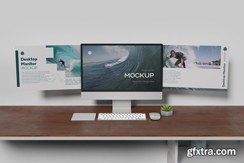 Desktop Monitor Mockup C3EBJWF