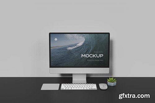 Desktop Monitor Mockup C3EBJWF