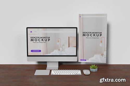 Desktop Monitor Mockup C3EBJWF