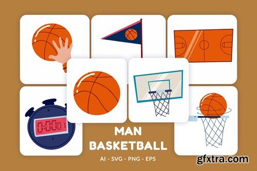 Man Basketball Vector Illustration v.1 B8TDJ4C