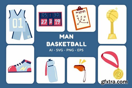 Man Basketball Vector Illustration v.2 7NXSET8