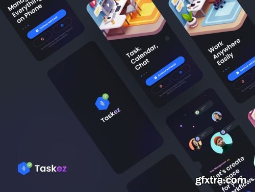 TaskEz: Productivity App iOS UI Kit Ui8.net