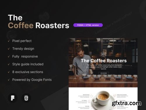 The Coffee Roasters - Figma & HTML Onepage Template Ui8.net