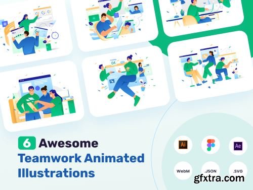 Biggo Teamwork Animated Illustrations Ui8.net