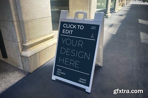 Sidewalk Street Sign Mockup WR3V8TR