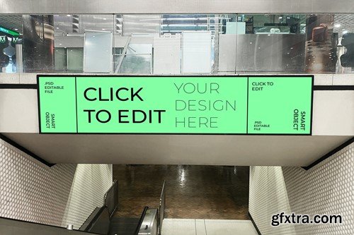 Train Station Billboard Mockup 4F56PJ3