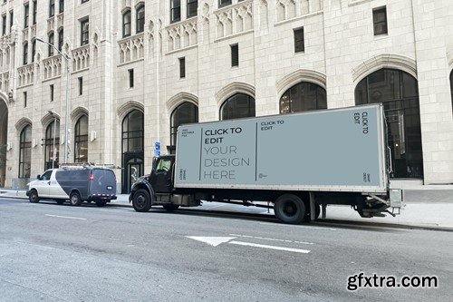 Container Truck Mockup E9FUFKJ