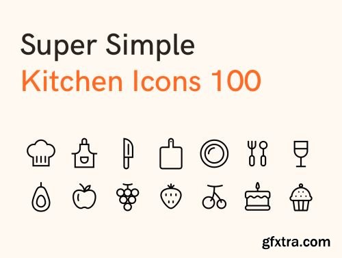 Super Simple Kitchen Icons 100 Ui8.net