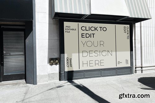 Sidewalk Billboard Urban Mockup RSC996J