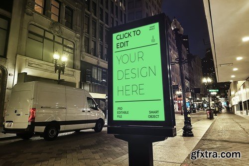 Street Billboard Night Mockup ZLXCR4J