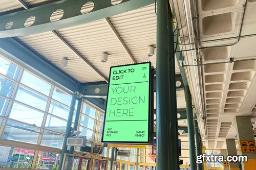 Signboard Display Screen Mockup MFUDFQY