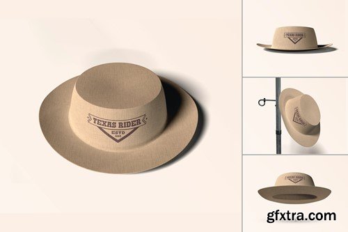 Luxury Brown Fedora Hat Psd Mockups Set. RKPN565