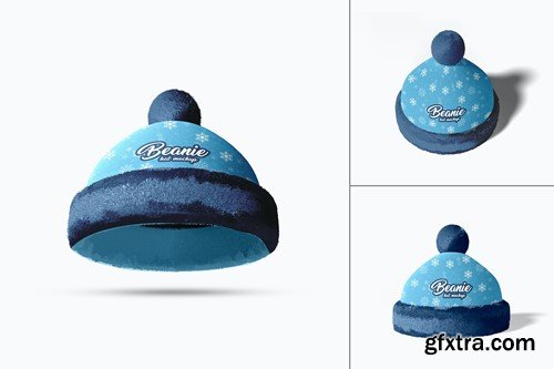 Pom Pom Beanie Hat Psd Mockups Collection XTM5457