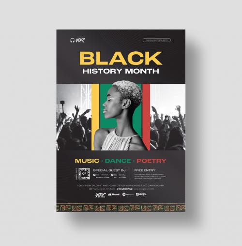 Black History Month Juneteenth Kwanzaa Flyer Template 637171402