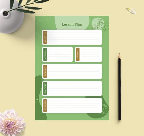 Lesson Plan layout with Green Accents 637394787