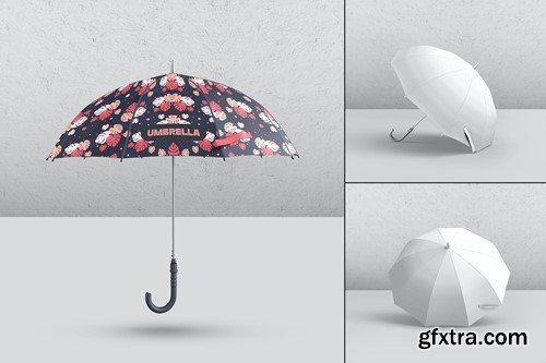 Realistic Opened Umbrella Psd Mockup Set 9CVDAND