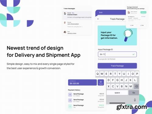 Boxi - Shipping & Delivery App UI Kit Ui8.net