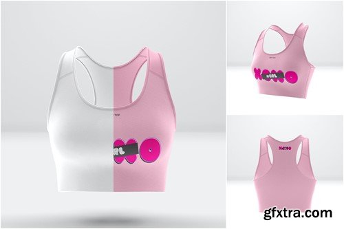 Female Crop Top Sportswear Psd Mockups KZTNNZU