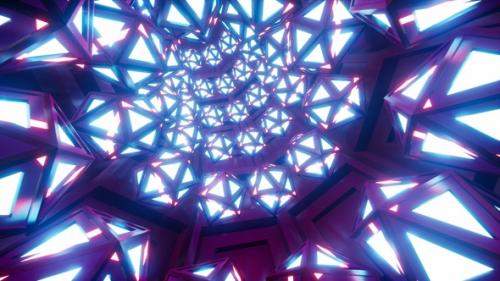 Videohive - Shining Platonic Shaped Lamp Tunnel Dj Loop - 47635947 - 47635947