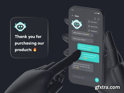 Bobo - ChatBot Messenger App UI Kit Ui8.net