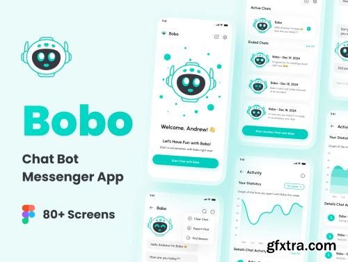 Bobo - ChatBot Messenger App UI Kit Ui8.net