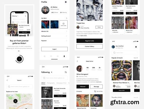 BidArt - Art Bidding Mobile App UI Kit Ui8.net