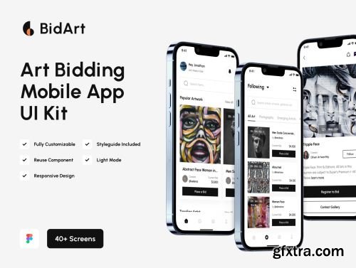 BidArt - Art Bidding Mobile App UI Kit Ui8.net