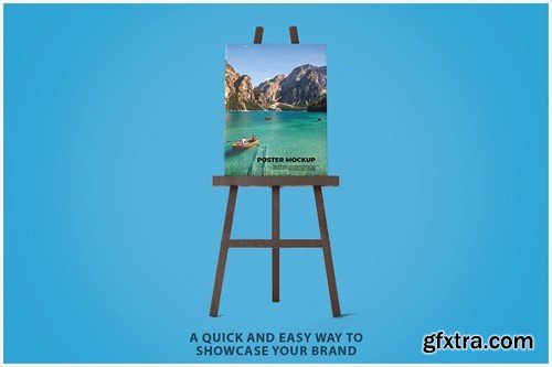 Poster Easel Stand Mockup GSCWLW7