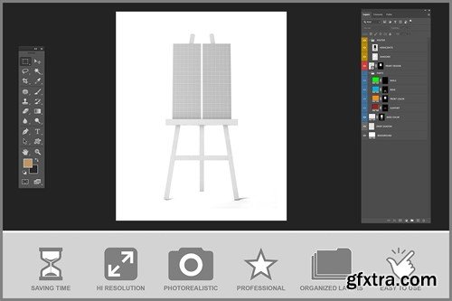 Poster Easel Stand Mockup GSCWLW7