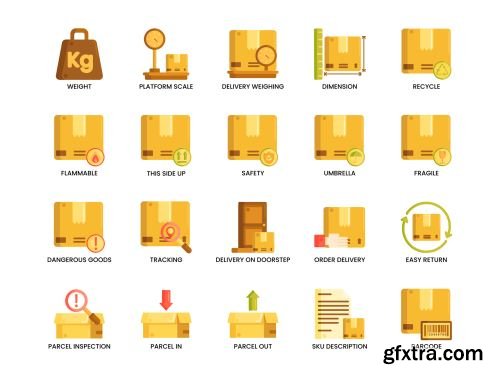 70 Logistics Icons | Caramel Series Ui8.net