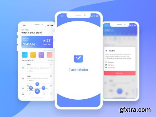 Taskminder - Task, Alarm and Event remind Mobile App UI Kit Ui8.net