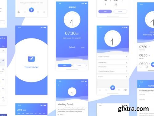 Taskminder - Task, Alarm and Event remind Mobile App UI Kit Ui8.net