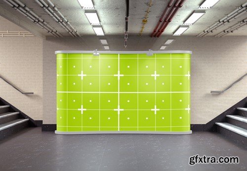 Subway Pop Up Billboard Advertisement Scene Mockup WLETVQL