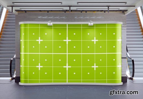 Subway Pop Up Billboard Advertisement Scene Mockup WLETVQL