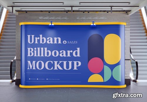 Subway Pop Up Billboard Advertisement Scene Mockup WLETVQL