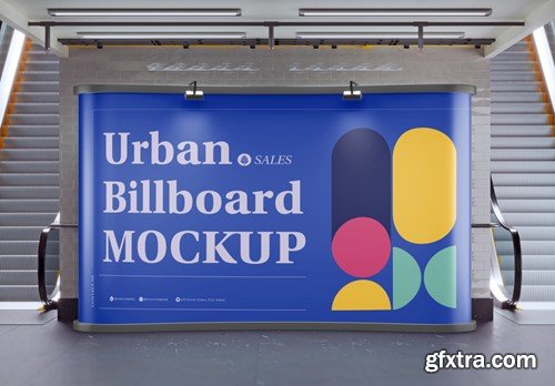 Subway Pop Up Billboard Advertisement Scene Mockup WLETVQL