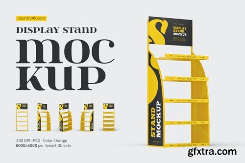 Metallic Display Stand Mockup Set JHTS4C4