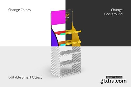 Metallic Display Stand Mockup Set JHTS4C4