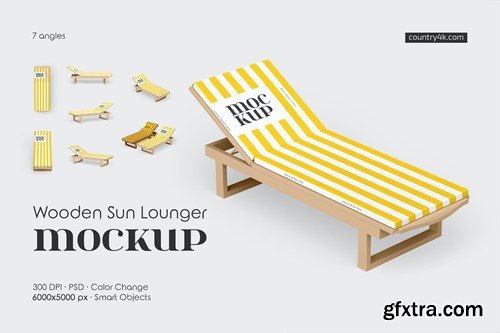 Wooden Sun Lounger Mockup Set 6RNJS8G