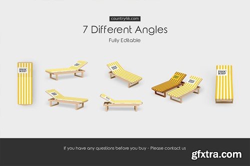 Wooden Sun Lounger Mockup Set 6RNJS8G