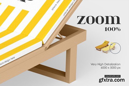 Wooden Sun Lounger Mockup Set 6RNJS8G